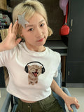 Y2k Women Kitten Graphic Crop Top