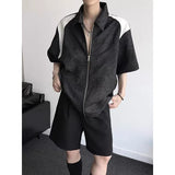 Durable Streetwear Casual Short Sleeve Zip-Up Shirt