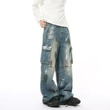 Lightweight Vintage Distressed Cargo Jeans