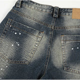 Ink Splashed Distressed Washed Jeans