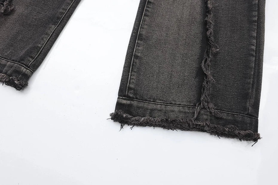 Crisscross Stitch Baggy Jeans