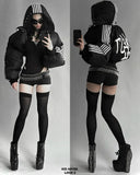 Winter Striped Loose Zipper Padded Jacket