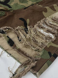 Camouflage Straight Denim Shorts
