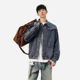 Y2K Korean Style Autumn Washed Denim Jacket
