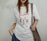 Vintage Retro Baseball Letters Print T-Shirt