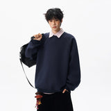 Solid Color Minimalist Round Neck Sweatshirt