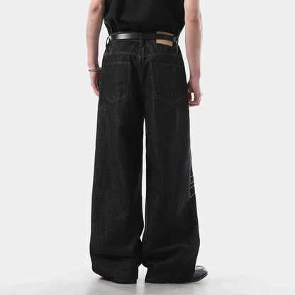 Embroidered Casual American Style Retro Jeans