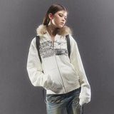 Vintage Grunge Aesthetic Fur Coat Jacket