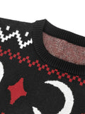 Spooky Moon Skull Pattern Sweater