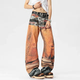 Original Pattern Loose Casual Wide Leg Jeans