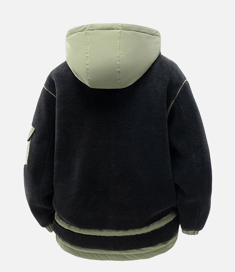 Color Coded Thicken Polar Fleece Loose Fur Jacket