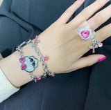 Y2K Pink Cute Skeleton Bracelet