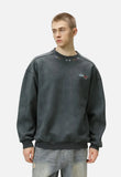 Retro Style Embroidered Faux Suede Sweatshirt