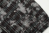 Streetwear Tie Dye Plaid Fur Hooded Jacket