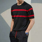 Men's Cool Casual Luxury Knit O Neck Short T-Shirt