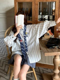 Women Striped Preppy Style Long Sleeve Shirt