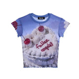 Grunge Aesthetics Mesh Cyber Y2K T-Shirt