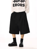 Men Fashionable Black Wide Leg Short