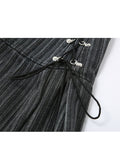 Pleated Striped Skirt