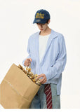 Elevated Lapel Fake Two Piece Long Sleeve Shirt
