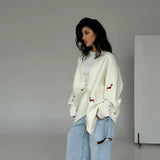 Soft Lazy Dachshund Embroidered Knitted Cardigan