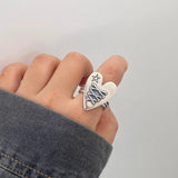 Vintage Thai Silver Heart Bandage Ring