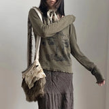 Vintage Grunge Gothing Distressed Ribbed Sweater