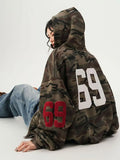 Men Bold Camouflage Digital Print Hooded Sweatshirt