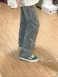 Vintage High Street Star Embroidery Denim Jeans
