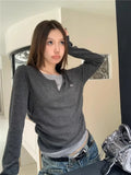 Y2K Long-Sleeve Button Women's T-Shirt