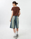 Vintage Ombre Wide Leg Denim Short