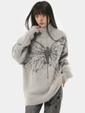 Splattered Butterfly High Collar Sweater