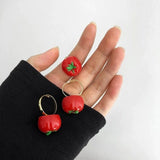 Colorful Tomato Cartoon Resin Rings