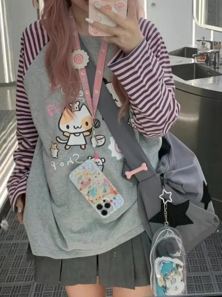 Y2K Adorable Graphic Raglan T-shirt