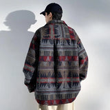 Men Japanese Style Vintage Woolen Oversized Jacket