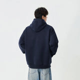 Minimalist Embroidered Logo Casual Hoodie