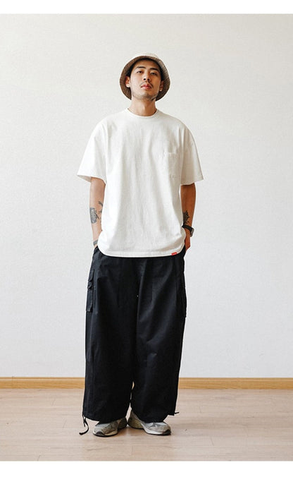 Multi-Pocket Solid Cargo Pants