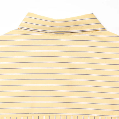 Flattering Striped Single Breasted Long Sleeve Shirt