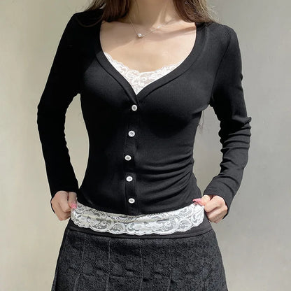 Knit Lace Corset Top