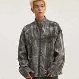 Destructive American Graffiti Printed Denim Jacket