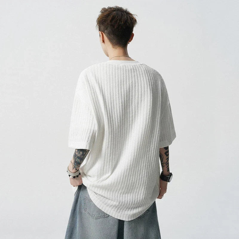 Cool Button Design Solid Color Round T-Shirt