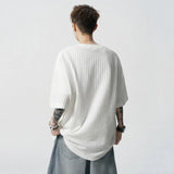 Cool Button Design Solid Color Round T-Shirt