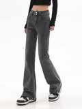 High Waist Flare Retro Denim Pants