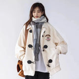 Women Cute Chic Vintage Button Zipper Jacket