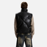 High-Quality Solid Color PU Leather Padded Vest