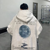 Stylish Moon Graphic Printed Autumn Hoodie