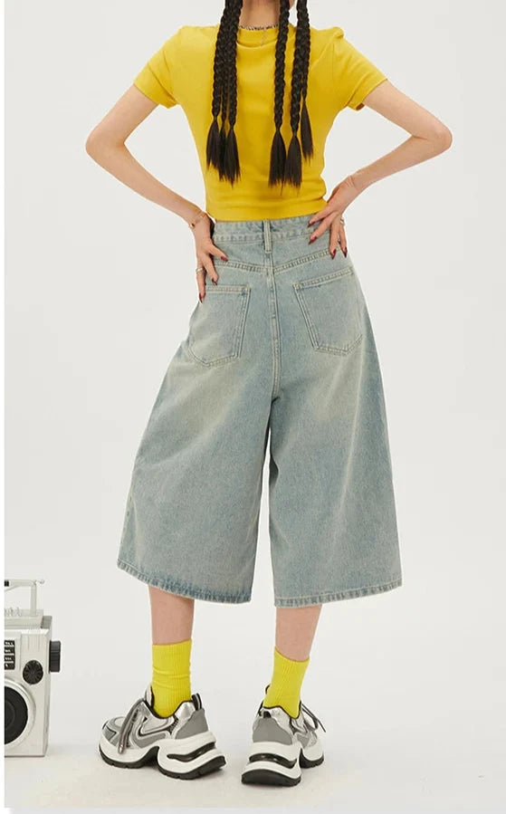 Y2K 2000s Blue Women's Punk Jorts