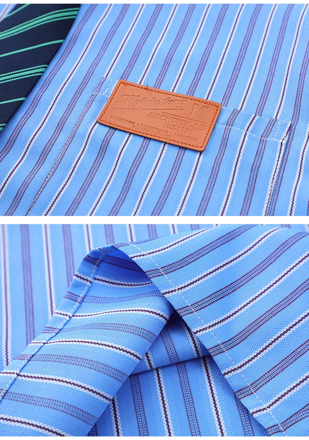 Spring Necktie Striped Shirt