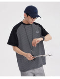 High-Quality Striped Splice Loose Casual Summer T-Shirt