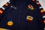 Color Block Single Breasted Embroidery Knitted Cardigan